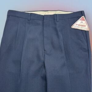 VINTAGE MCGREGOR Men's 34 Blue Pleated Dress Pants